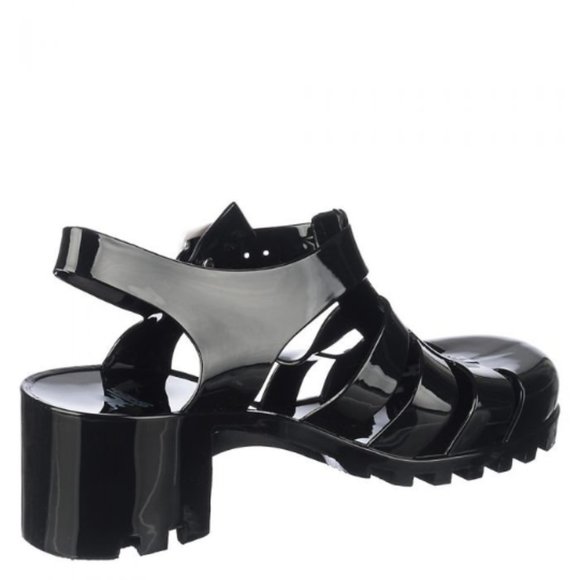NEW Black Vintage Adult Blush Black Jelly Shoes - Picture 2 of 3